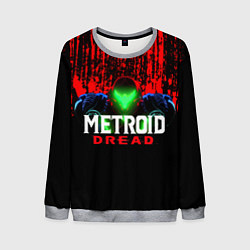 Мужской свитшот Metroid Dread Самус Аран и потеки крови