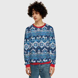 Свитшот мужской Christmas Pattern, цвет: 3D-красный — фото 2
