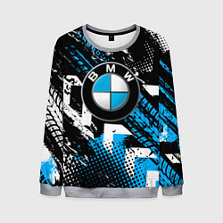 Свитшот мужской Следы от шин BMW, цвет: 3D-меланж
