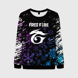 Свитшот мужской Free Fire новогодний, цвет: 3D-черный