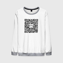 Свитшот мужской Я QR-кот, гуляю где вздумается!, цвет: 3D-меланж