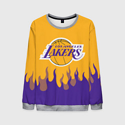 Свитшот мужской LA LAKERS NBA FIRE ЛЕЙКЕРС ОГОНЬ, цвет: 3D-меланж