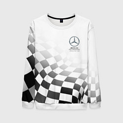 Свитшот мужской MERCEDES, МЕРСЕДЕС СПОРТ, ФИНИШНЫЙ ФЛАГ, ФОРМУЛА 1, цвет: 3D-белый