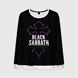 Свитшот мужской Black Sabbat Cross, цвет: 3D-белый