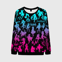 Свитшот мужской ГЕНШИН ИМПАКТ НЕОН ПЕРСОНАЖИ ИГРЫ GENSHIN IM ACT L, цвет: 3D-черный