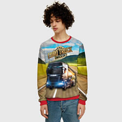 Свитшот мужской Euro Truck Simulator, цвет: 3D-красный — фото 2