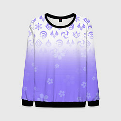 Свитшот мужской GENSHIN IMPACT SYMBOL PATTERN SAKURA САКУРА, цвет: 3D-черный