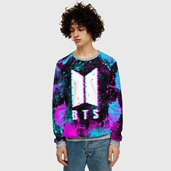 Свитшот мужской НЕОНОВЫЙ БТС NEON BTS, цвет: 3D-меланж — фото 2