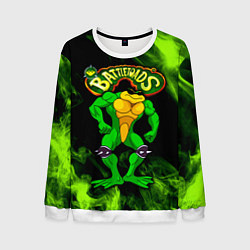 Свитшот мужской Battletoads Rash, цвет: 3D-белый