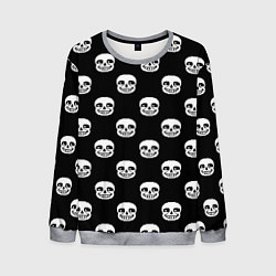 Свитшот мужской UNDERTALE SANS SKULL FACE PATTERN УЗОР, цвет: 3D-меланж