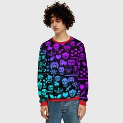 Свитшот мужской UNDERTALE NEON PATTERN УЗОР, цвет: 3D-красный — фото 2