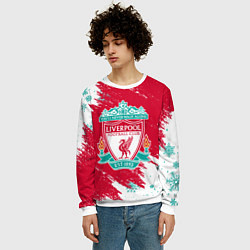 Свитшот мужской НОВОГОДНИЙ ЛИВЕРПУЛЬ 2022, цвет: 3D-белый — фото 2