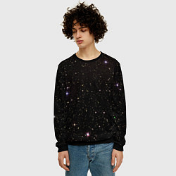 Свитшот мужской Ночное звездное небо, цвет: 3D-черный — фото 2