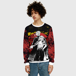 Свитшот мужской МАЙКИ И ДРАКЕН КРАСНЫЕ БРЫЗГИ ТОСВА, цвет: 3D-белый — фото 2