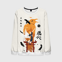 Свитшот мужской Волейбол Fly High Hinata, цвет: 3D-белый