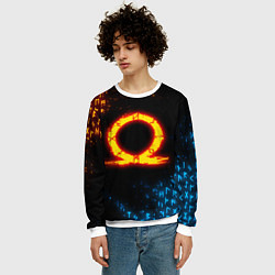 Свитшот мужской GOD OF WAR CRATOS FIRE SYMBOL RUNE, цвет: 3D-белый — фото 2