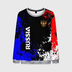 Свитшот мужской Russia Брызги красок, цвет: 3D-меланж