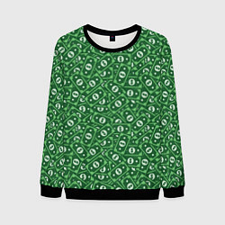 Свитшот мужской Зелёные Банкноты, цвет: 3D-черный