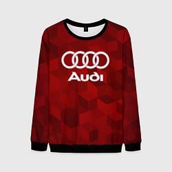 Свитшот мужской Ауди, Audi Красный фон, цвет: 3D-черный