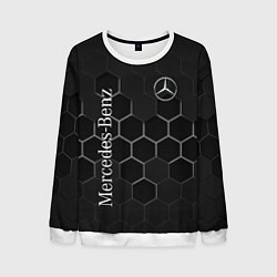 Свитшот мужской Mercedes-Benz black соты, цвет: 3D-белый