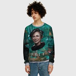 Свитшот мужской Prey Woman horror, цвет: 3D-меланж — фото 2