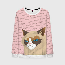 Свитшот мужской Angry Cat Злой кот, цвет: 3D-белый