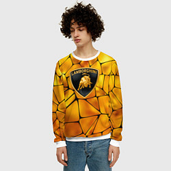 Свитшот мужской Lamborghini Gold плиты, цвет: 3D-белый — фото 2