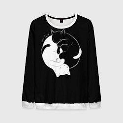 Свитшот мужской Бесконечная любовь Endless kitty love, цвет: 3D-белый