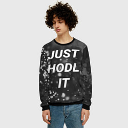 Свитшот мужской CRYPTO - JUST HODL IT Частицы, цвет: 3D-черный — фото 2