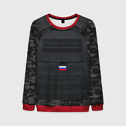 Свитшот мужской Бронежилет: Армия России, цвет: 3D-красный
