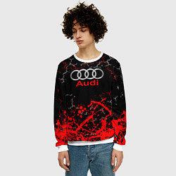 Свитшот мужской AUDI АУДИ брызги, цвет: 3D-белый — фото 2