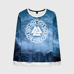 Свитшот мужской Валькнут символ Бога Одина 3D, цвет: 3D-белый