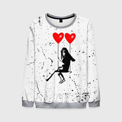 Мужской свитшот BANKSY БЭНКСИ девочка на качелях с сердцами