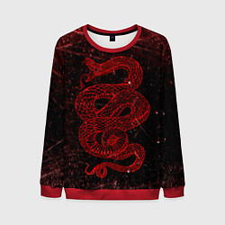 Свитшот мужской Красная Змея Red Snake Глитч, цвет: 3D-красный