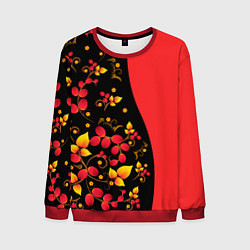 Свитшот мужской Хохлома Русская роспись, цвет: 3D-красный
