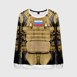 Свитшот мужской Бронежилет- армия России, цвет: 3D-белый