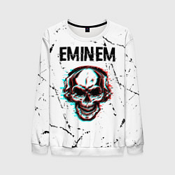 Свитшот мужской Eminem ЧЕРЕП Потертости, цвет: 3D-белый