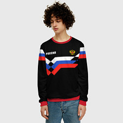 Свитшот мужской РОССИЯ ТРИКОЛОР ЛИНИИ, цвет: 3D-красный — фото 2