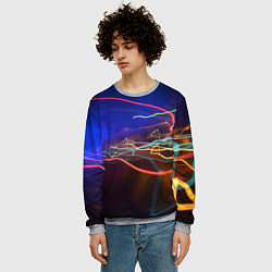 Свитшот мужской Neon vanguard pattern Lightning Fashion 2023, цвет: 3D-меланж — фото 2