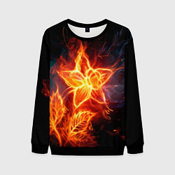Свитшот мужской Flower Neon Fashion 2035 Flame, цвет: 3D-черный
