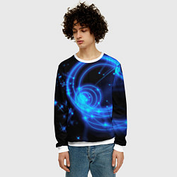 Свитшот мужской Неоновый космос Neon space, цвет: 3D-белый — фото 2
