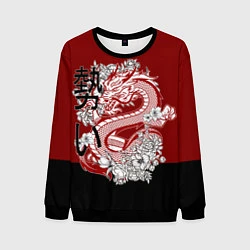 Свитшот мужской Китайский Дракон Символ Добра, цвет: 3D-черный
