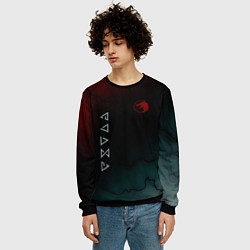 Свитшот мужской The witcher Волк Черные Молнии, цвет: 3D-черный — фото 2