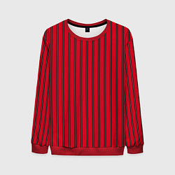 Свитшот мужской Красно-черный узор в полоску, цвет: 3D-красный