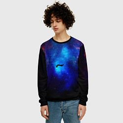 Свитшот мужской Потерянный человек в космосе, цвет: 3D-черный — фото 2