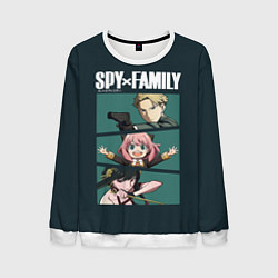 Свитшот мужской SPY X FAMILY СЕМЬЯ ШПИОНА ЛОЙД, АНЯ, ЙОР, цвет: 3D-белый