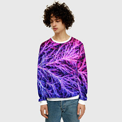 Свитшот мужской Авангардный неоновый паттерн Мода Avant-garde neon, цвет: 3D-белый — фото 2