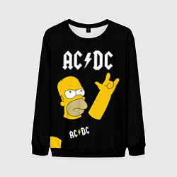 Свитшот мужской AC DC ГОМЕР СИМПСОН SIMPSONS, цвет: 3D-черный