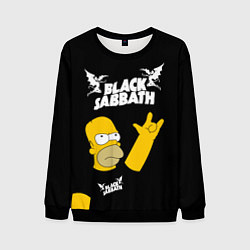 Свитшот мужской Black Sabbath Гомер Симпсон Simpsons, цвет: 3D-черный