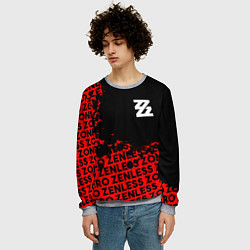 Свитшот мужской Zenless Zone Zero капля арт, цвет: 3D-меланж — фото 2